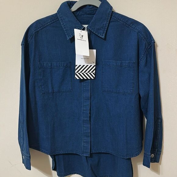 NWT Free People X Sandrine Rose Jean Button Down Shirt - Picture 1 of 8